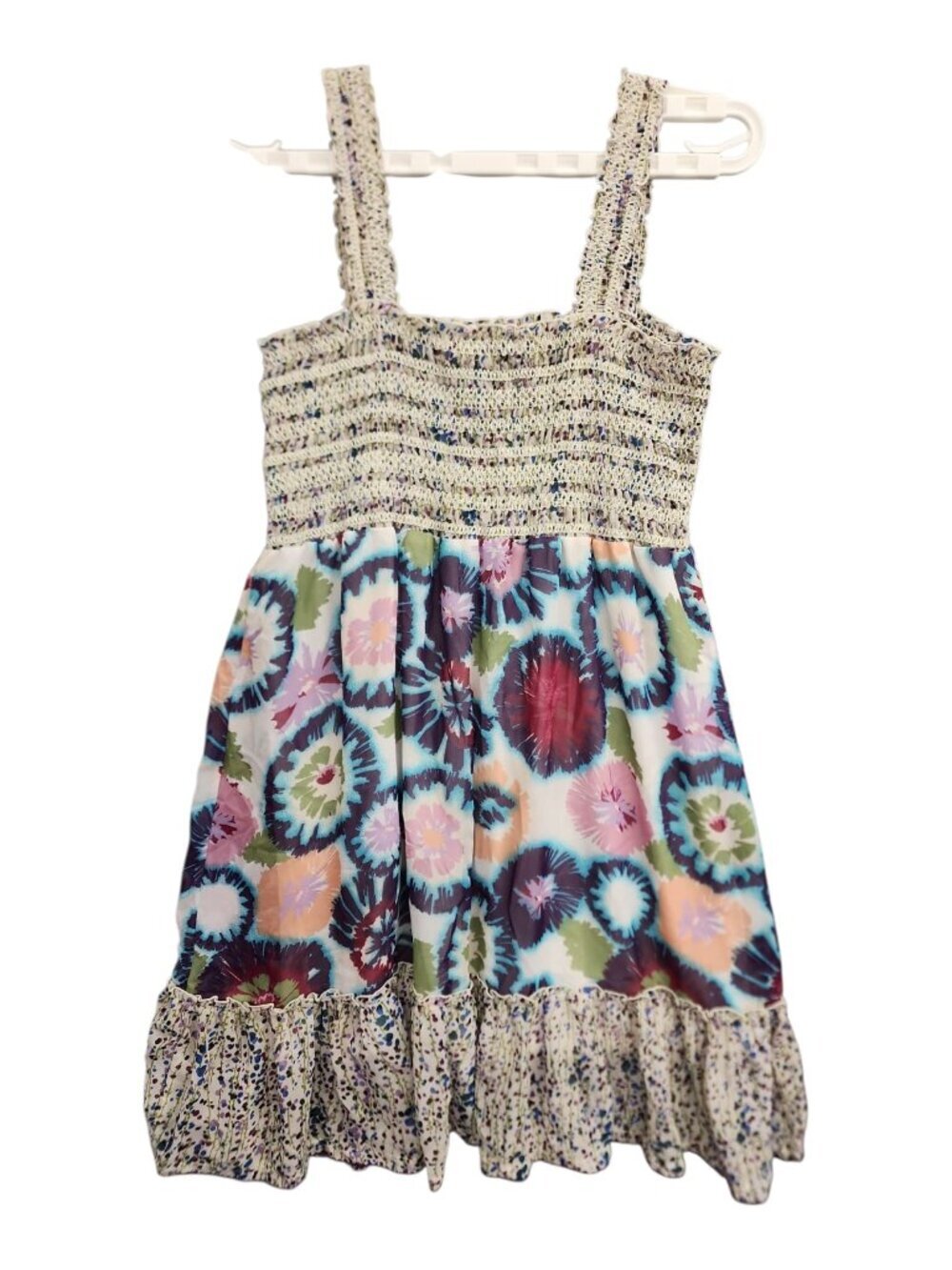 Boho Smocked Summer Dress Festival Sundress Resort Vacation Dress Size L - Picture 5 of 13